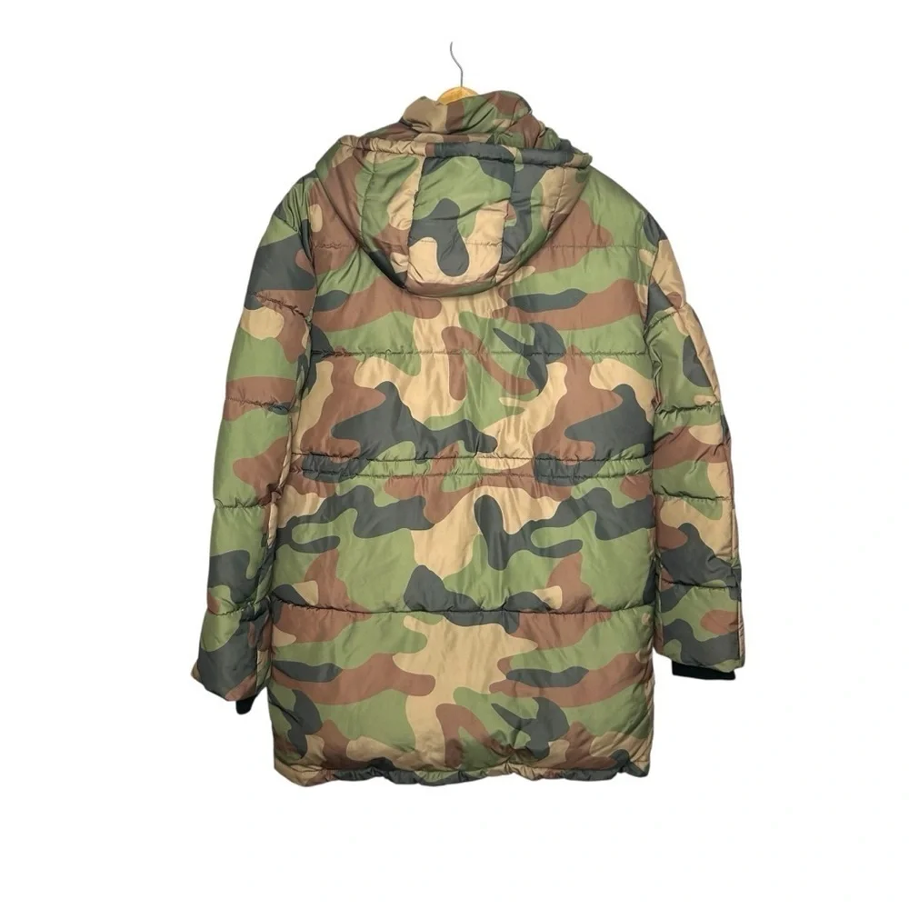 HUDSON JEANS Camo Quilted & Hooded Parka Puffer Men’s Winter Coat Size Small